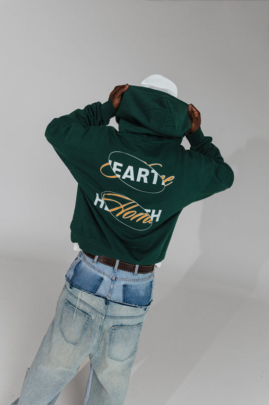 Hearth Logo Hoodie in Forest Green Back