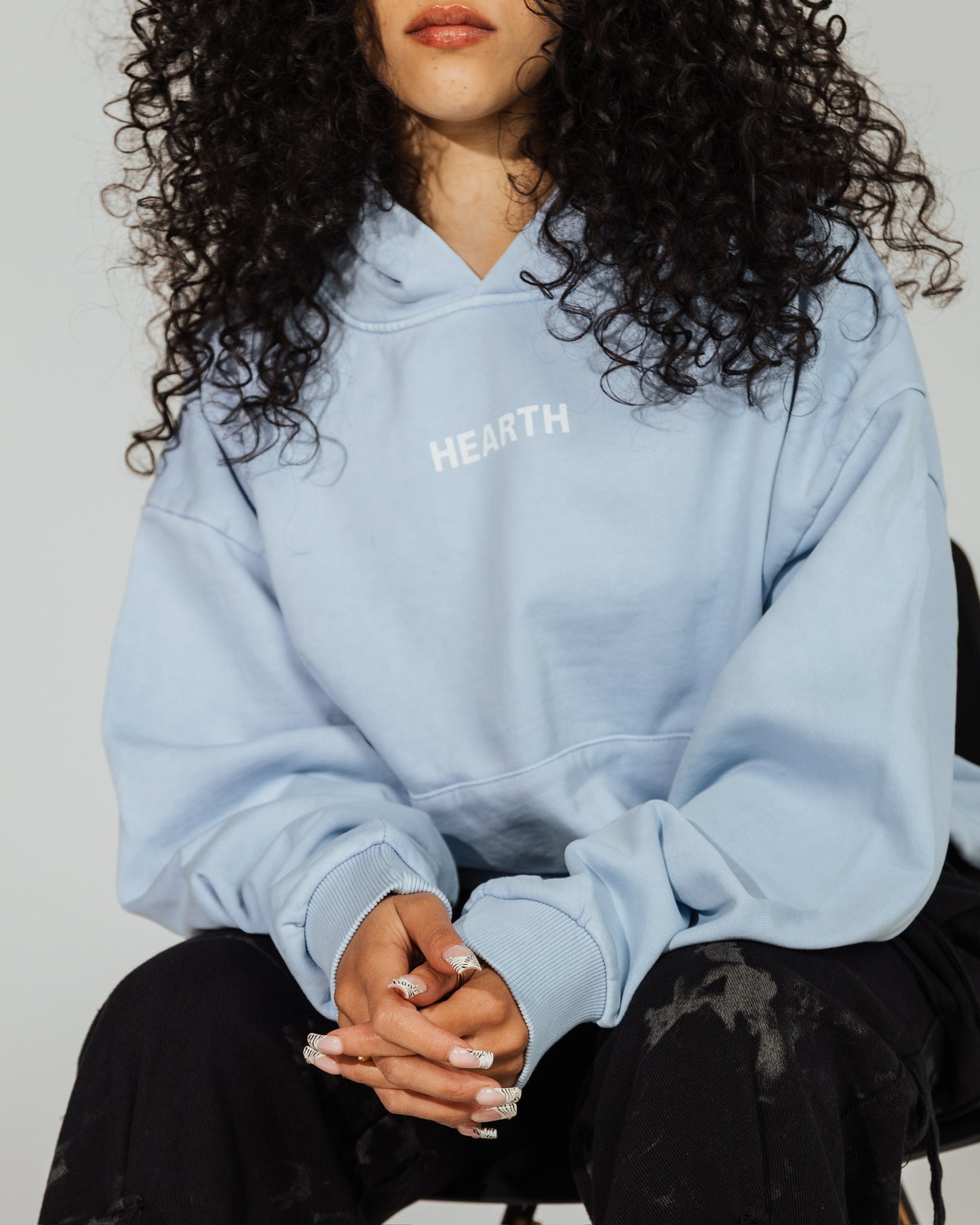 Hearth HIH Classic Hoodie in Powder Blue Front