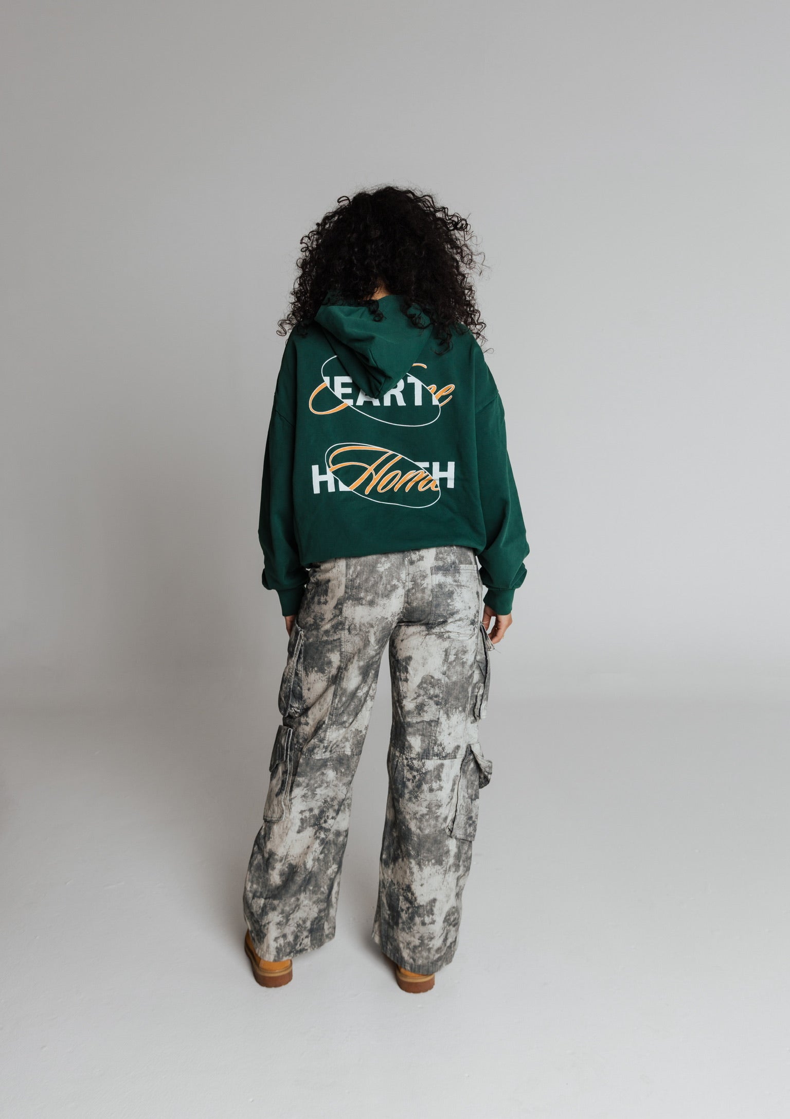 Hearth Logo Hoodie in Forest Green Back